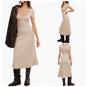 Free People Madsen Luxury Midi Sweater Dress Size Large
